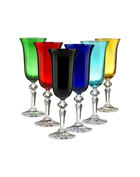 Lot de 6 flûtes calice Zaccaria multicolore - H.20,8 cm