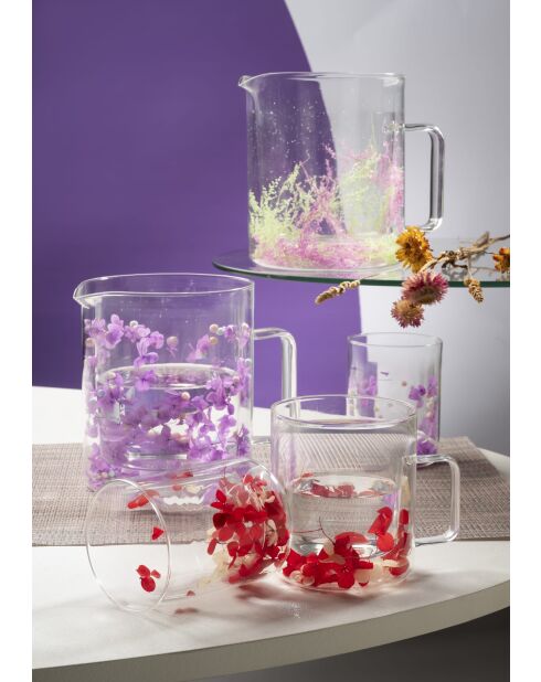Carafe Flowers Twigs Pot vert/rose - 1L