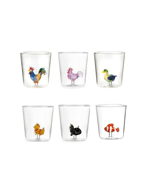 Lot de 6 verres Pet Friends Mix 5 transparent