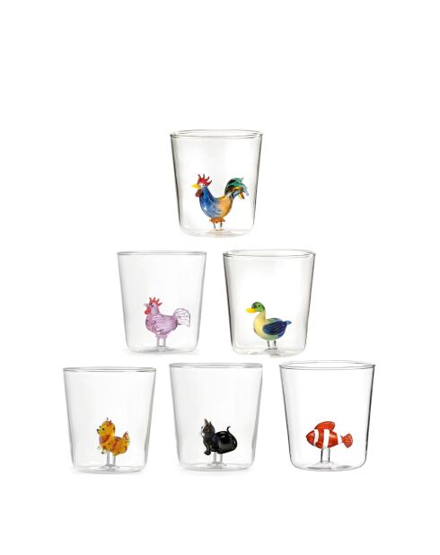 Lot de 6 verres Pet Friends Mix 5 transparent