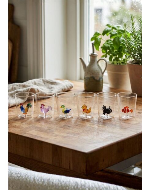 Lot de 6 verres Pet Friends Mix 5 transparent