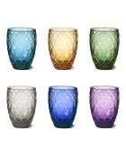 Lot de 6 verres Diamond multicolore - H.10 cm