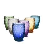 Lot de 6 verres Diamond multicolore - H.10 cm