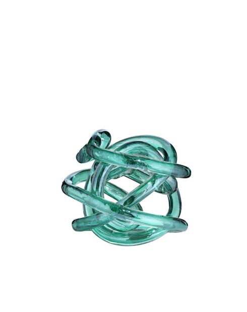 Sculpture Le Nœud de l'amour bleu ciel brillant pailleté - D.14 cm