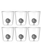 Lot de 6 verres Liqiuiroll transparent - 93 mm