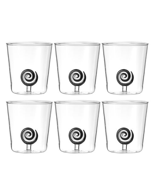 Lot de 6 verres Liqiuiroll transparent - 93 mm