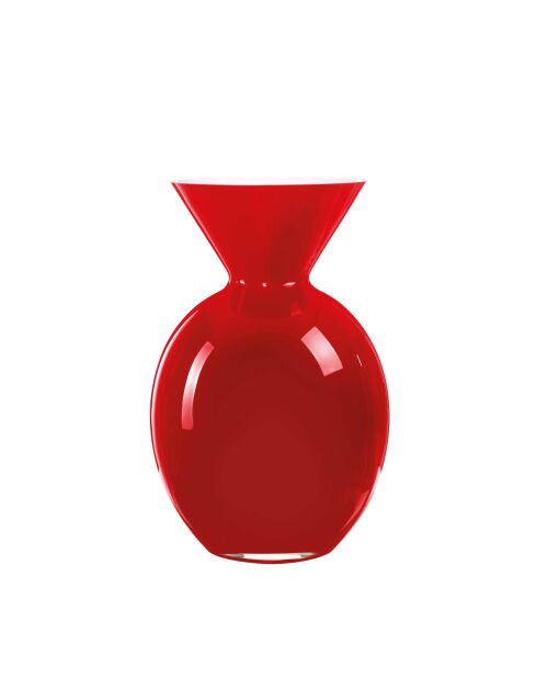 Vase Pallottino opale/ rouge - H. 30 cm