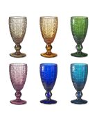 Lot de 6 verres Casino multicolore - H.17 cm
