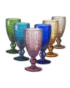 Lot de 6 verres Casino multicolore - H.17 cm
