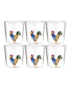 Lot de 6 verres Cocoricó transparent - 93 mm