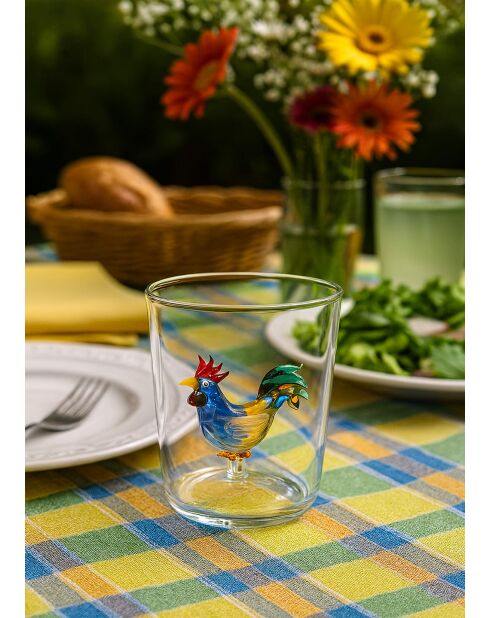 Lot de 6 verres Cocoricó transparent - 93 mm