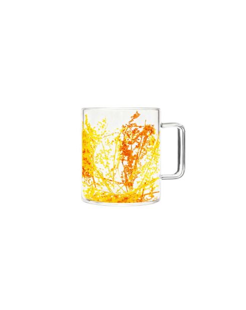 Lot de 6 mugs Flovers Twigs jaune/orange - H.11cm
