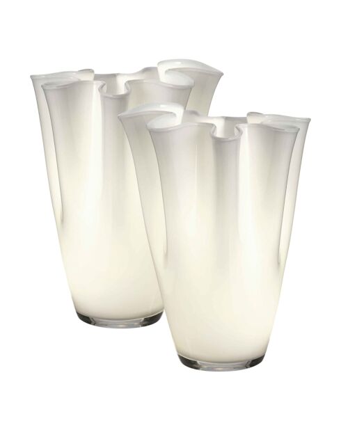 Vase lumineux Wave blanc lait - H.30 cm