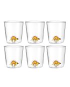 Lot de 6 verres Stegosaurus transparent - 93 mm