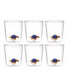 Lot de 6 verres Ancylosaurus transparent - 93 mm