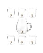 Lot de 6 verres et carafe Caractères Mono transparent