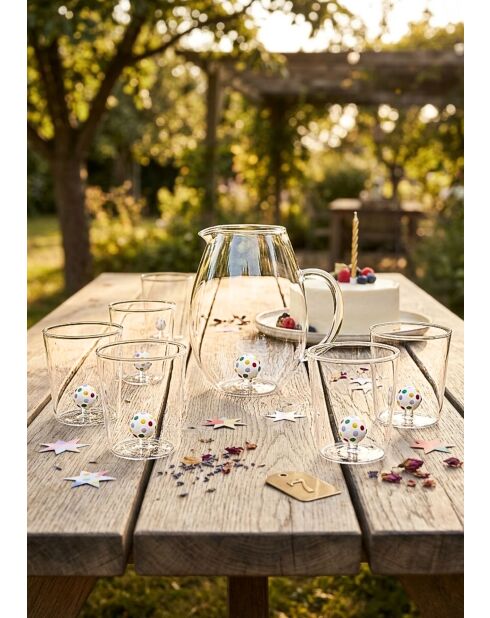 Lot de 6 verres et carafe Caractères Mono transparent