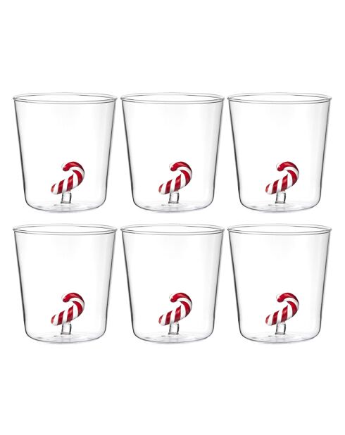 Lot de 6 verres Stick transparent - 93 mm