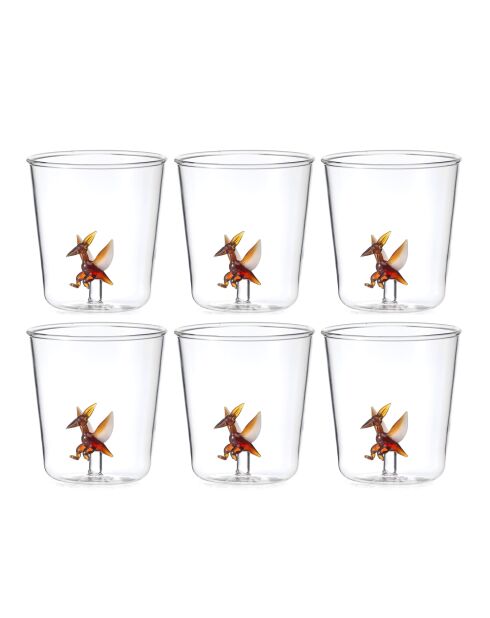 Lot de 6 verres Pterodactylus transparent - 93 mm