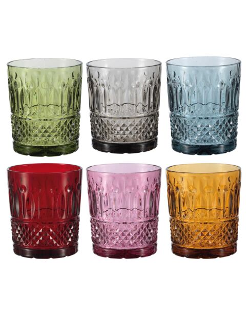 Lot de 6 verres à eau Baroques multicolore