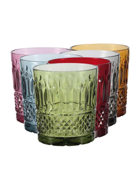 Lot de 6 verres à eau Baroques multicolore