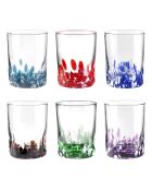 Lot de 6 verres à eau vénitiens multicolore - H.10 cm