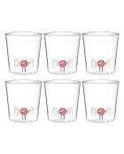 Lot de 6 verres Bonbon transparent - 93 mm