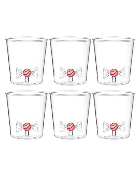 Lot de 6 verres Bonbon transparent - 93 mm
