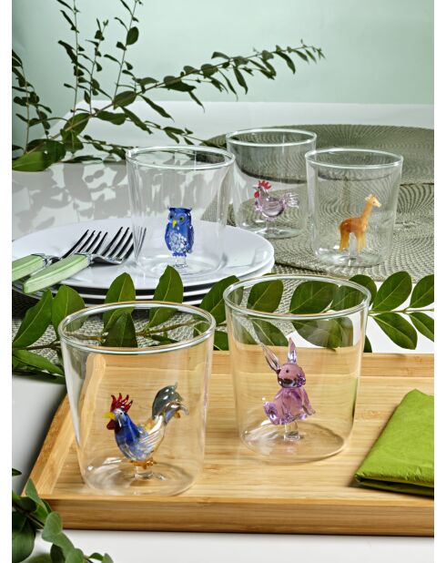 Lot de 6 verres Madame Savane transparent - 93 mm