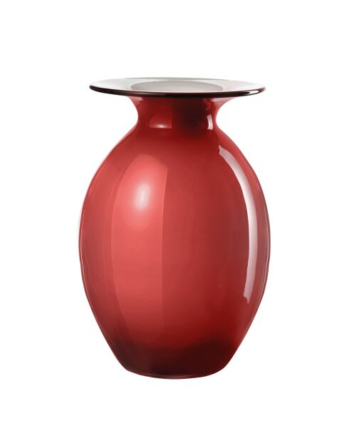 Coupe vase opale rouge - 20 x 29,5 cm