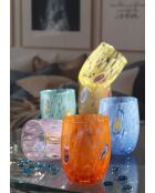 Lot de 6 verres Bombetta décorés multicolore - H.10 cm