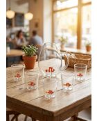 Lot de 6 verres et carafe caractères Mono Pet Friends 11 transparent
