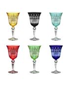 Lot de 6 verres à eau de Provence multicolores - H.18,5 cm
