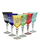 Lot de 6 verres à eau de Provence multicolores - H.18,5 cm