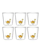 Lot de 6 verres Brontosaure transparent - 93 mm