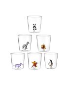 Lot de 6 verres personnages différents Savana Family Mix 6 transparent