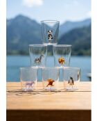 Lot de 6 verres personnages différents Savana Family Mix 6 transparent