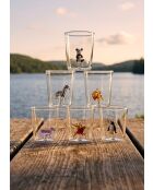 Lot de 6 verres personnages différents Savana Family Mix 6 transparent