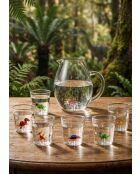 Lot de 6 verres et carafe personnages différents Dinos multicolore