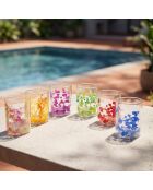 Lot de 6 verres Flovers multicolore - H.10,5 cm