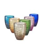 Lot de 6 verres Casino multicolore - H.10 cm