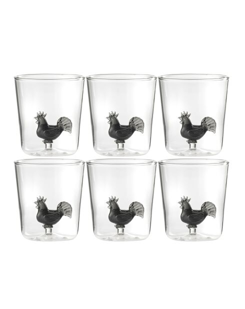 Lot de 6 verres Coco transparent - 93 mm