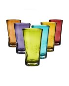 Lot de 6 verres Eolo multicolore - H.14 cm