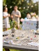 Lot de 6 verres et carafe personnages différents transparent