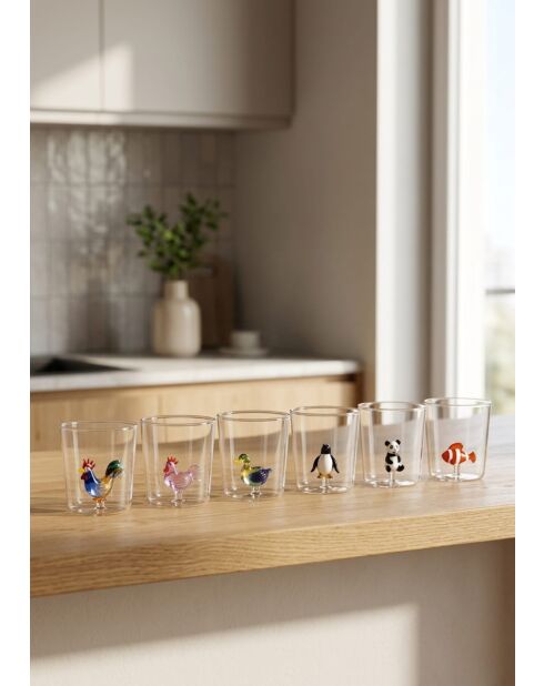 Lot de 6 verres Pet Friends Mix 6 transparent