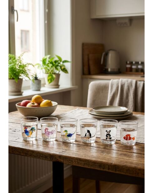 Lot de 6 verres Pet Friends Mix 6 transparent