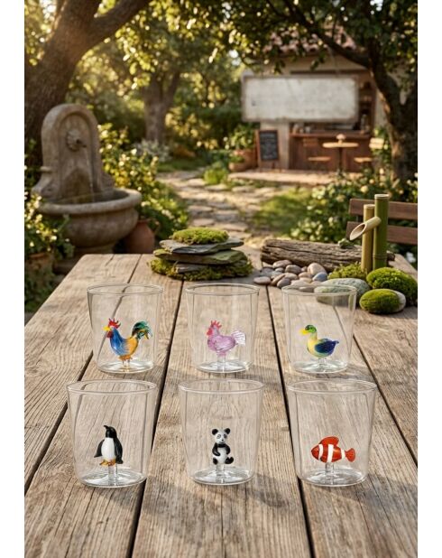 Lot de 6 verres Pet Friends Mix 6 transparent