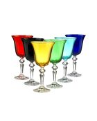Lot de 6 verres à vin Zaccaria multicolore - H.17,5 cm