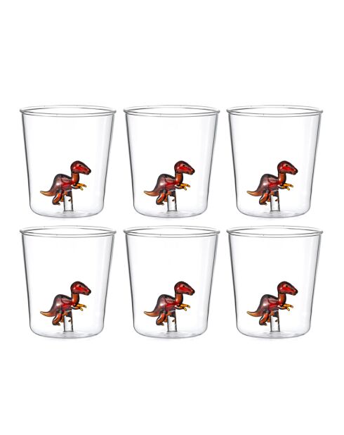 Lot de 6 verres Velociraptor transparent - 93 mm