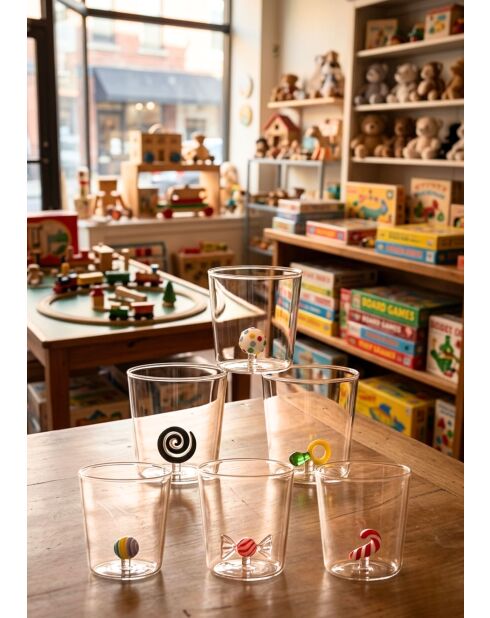 Lot de 6 verres personnages différents transparent